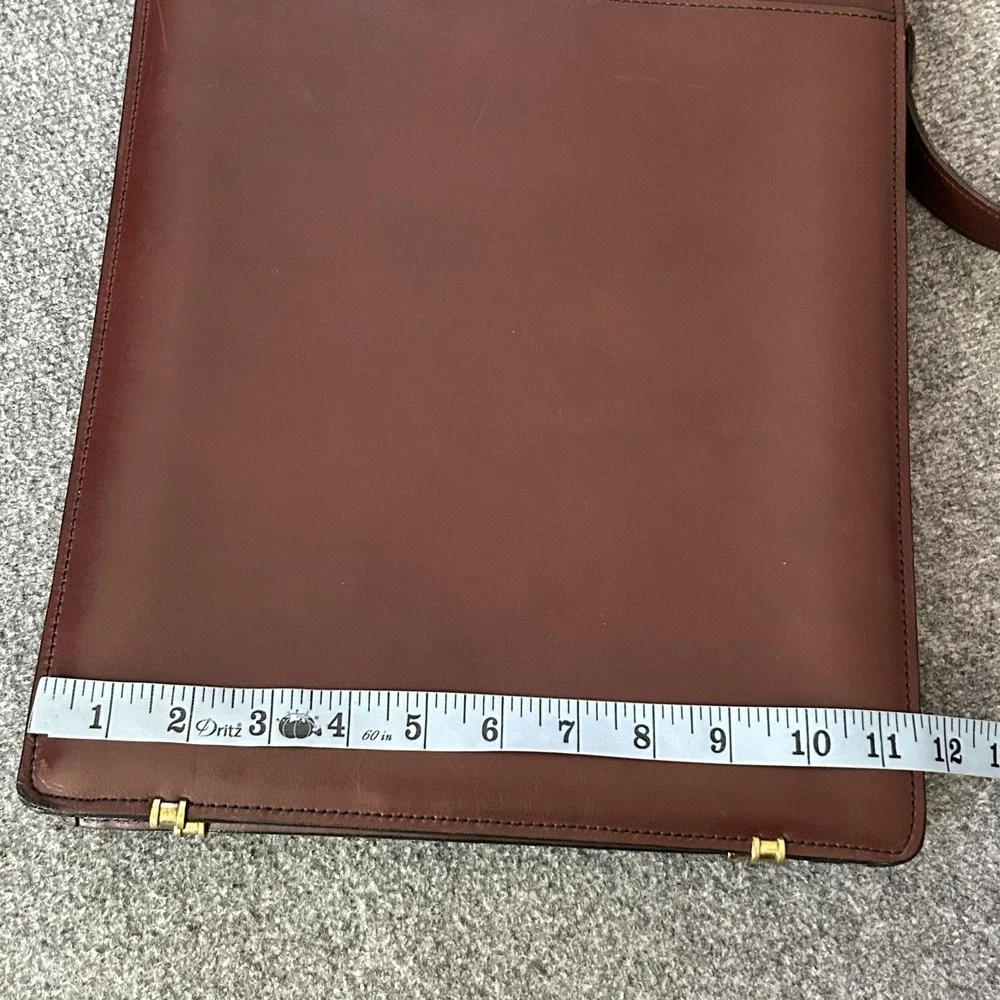 Schlesinger Bag Brown Leather Business Case Shoulder Briefcase Law USA Vintage